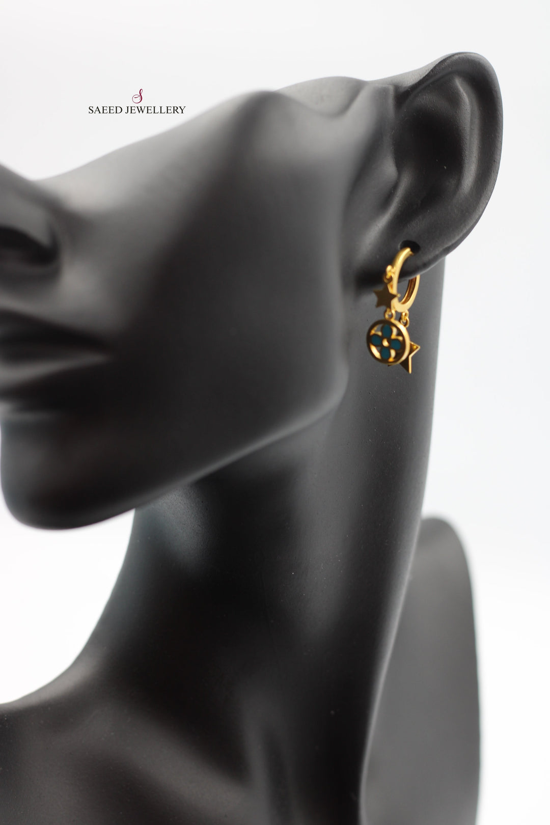 21K Gold Fancy Earrings by Saeed Jewelry - Image 3