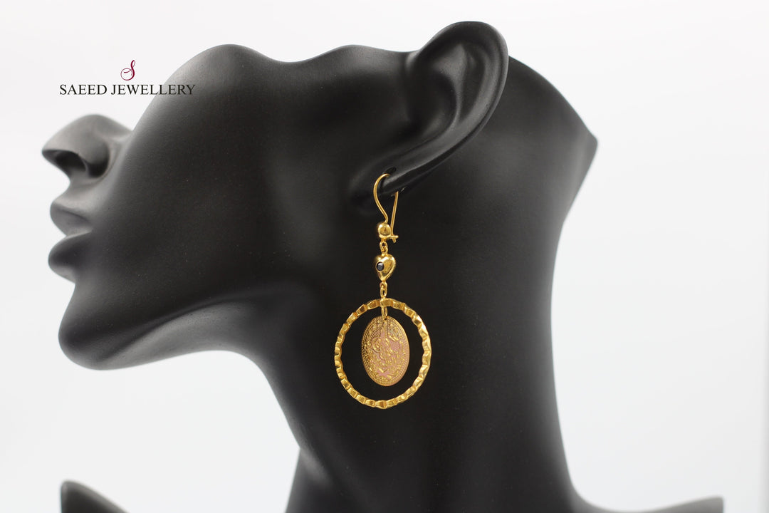 21K Gold Fancy Earrings by Saeed Jewelry - Image 2