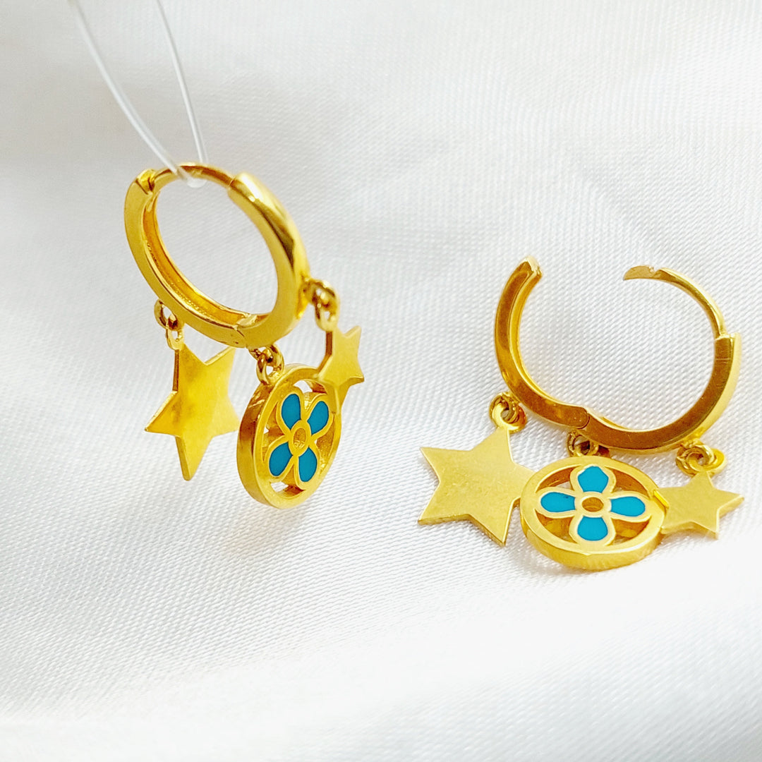 21K Gold Fancy Earrings by Saeed Jewelry - Image 5