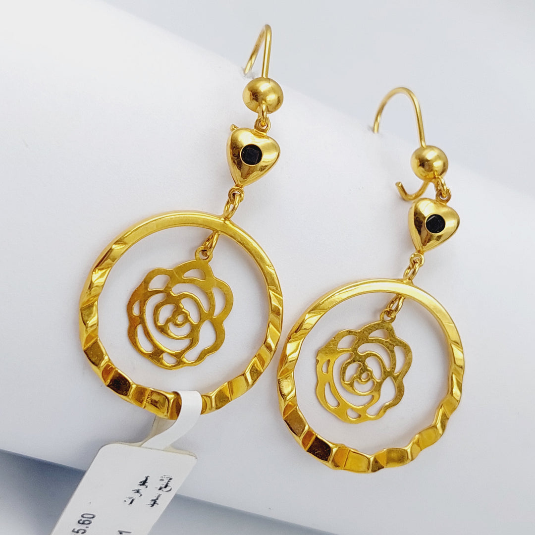 21K Gold Fancy Earrings by Saeed Jewelry - Image 4