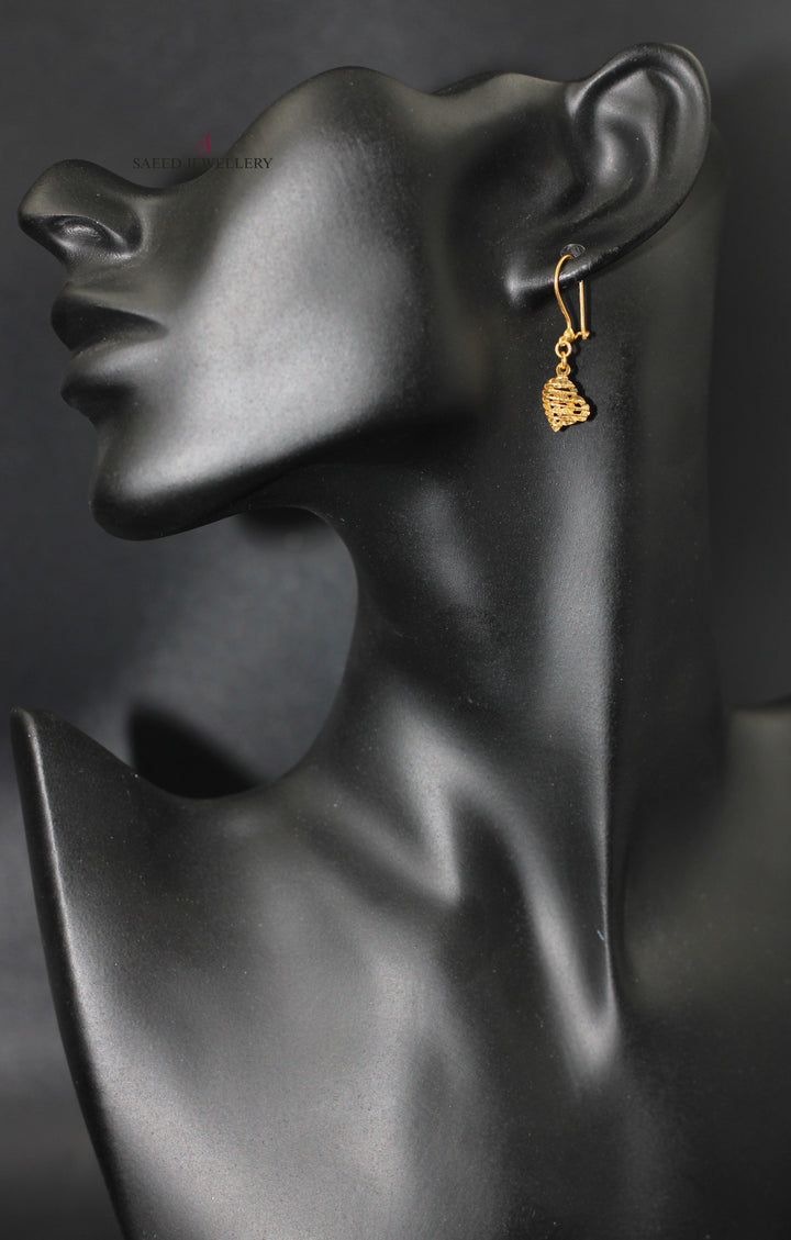 21K Gold Fancy Earrings by Saeed Jewelry - Image 3