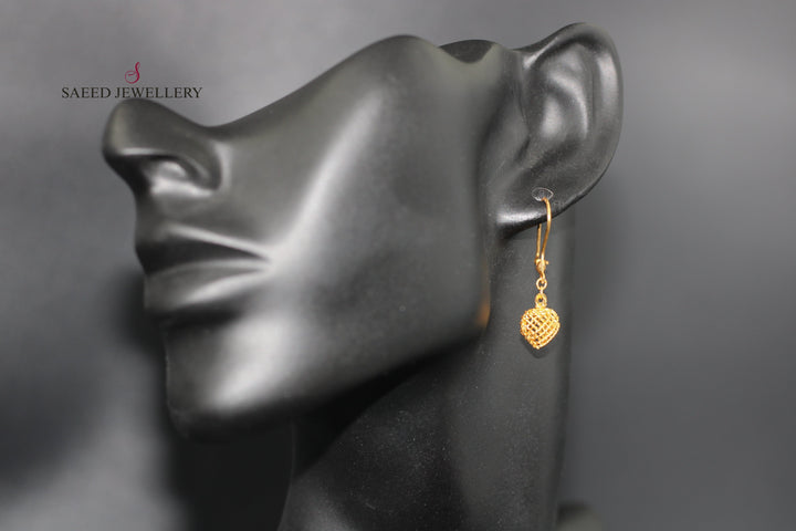 21K Gold Fancy Earrings by Saeed Jewelry - Image 3