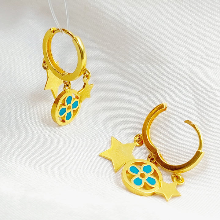 21K Gold Fancy Earrings by Saeed Jewelry - Image 1