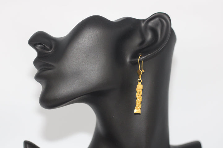 21K Gold Fancy Earrings by Saeed Jewelry - Image 4