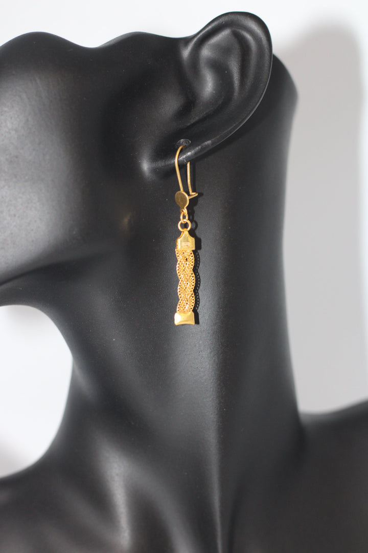 21K Gold Fancy Earrings by Saeed Jewelry - Image 5