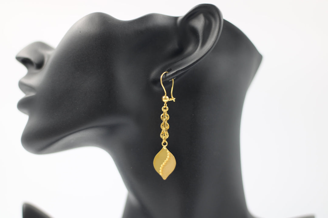 21K Gold Fancy Earrings by Saeed Jewelry - Image 3