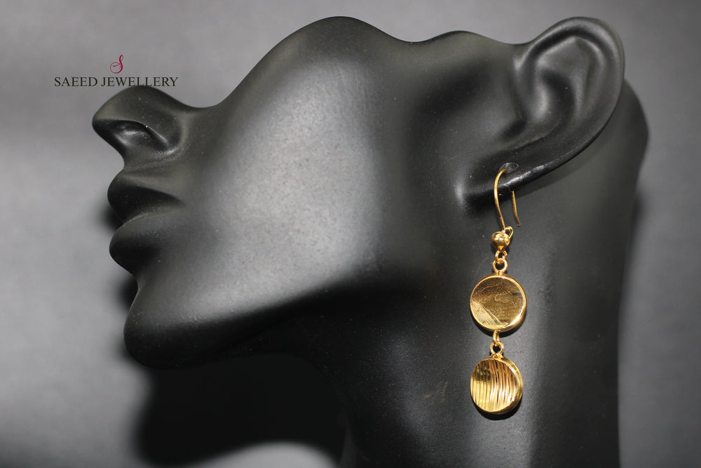 21K Gold Fancy Earrings by Saeed Jewelry - Image 2