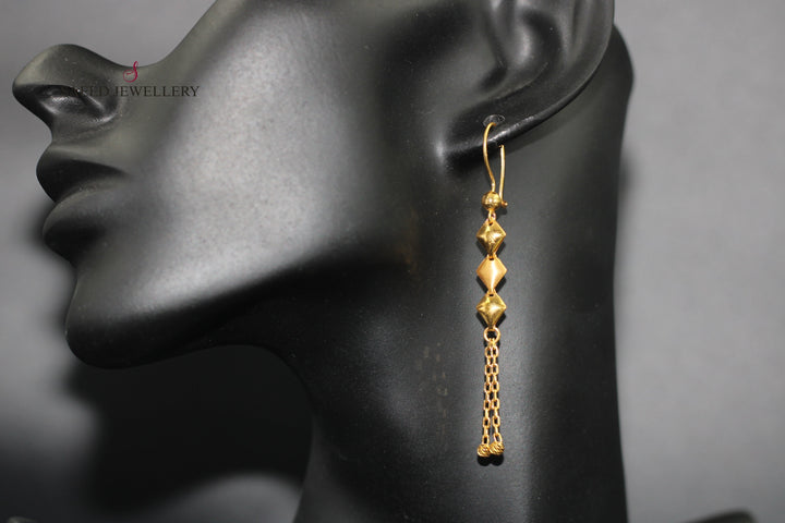 21K Gold Fancy Earrings by Saeed Jewelry - Image 5