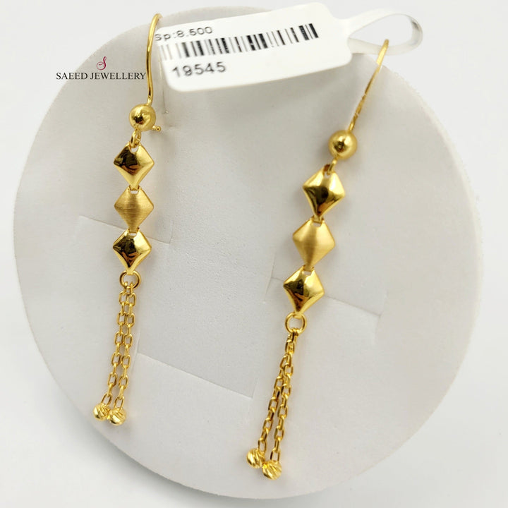 21K Gold Fancy Earrings by Saeed Jewelry - Image 3