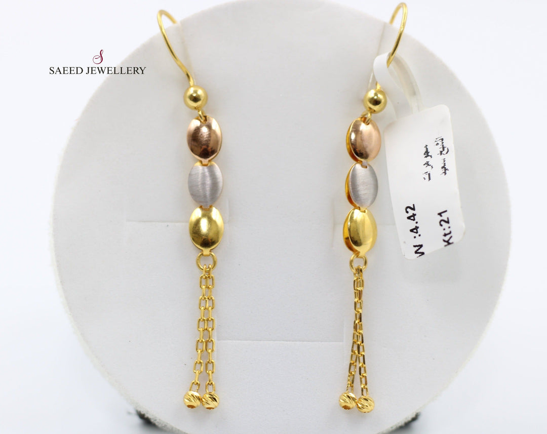 21K Gold Fancy Earrings by Saeed Jewelry - Image 1