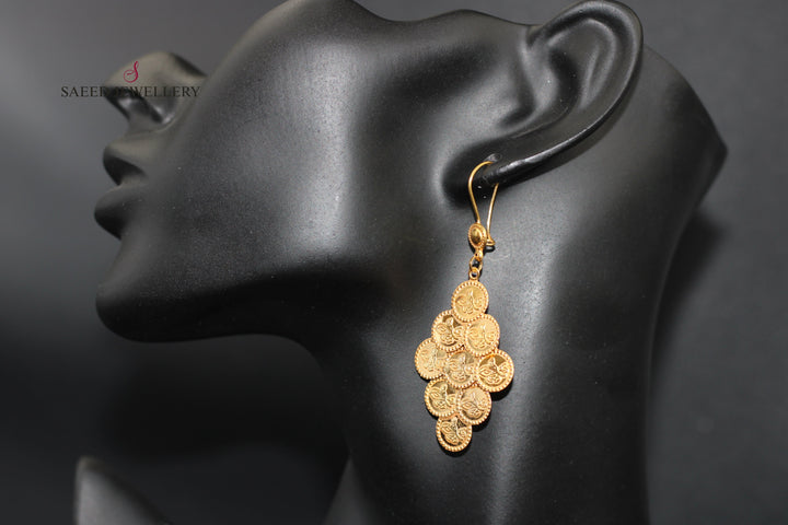 21K Gold Fancy Earrings by Saeed Jewelry - Image 3