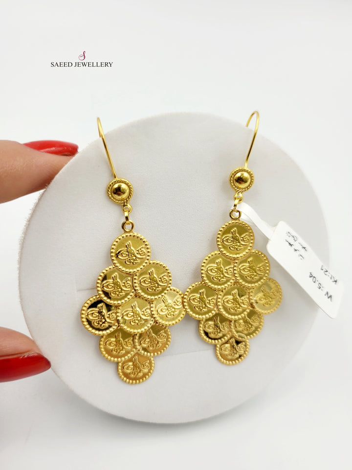 21K Gold Fancy Earrings by Saeed Jewelry - Image 1