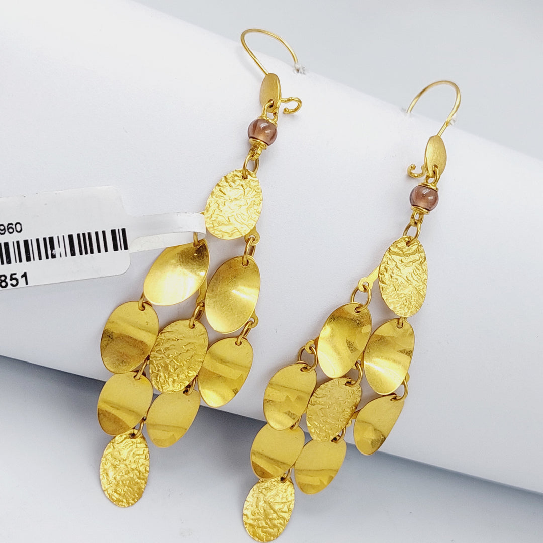 21K Gold Fancy Earrings by Saeed Jewelry - Image 3