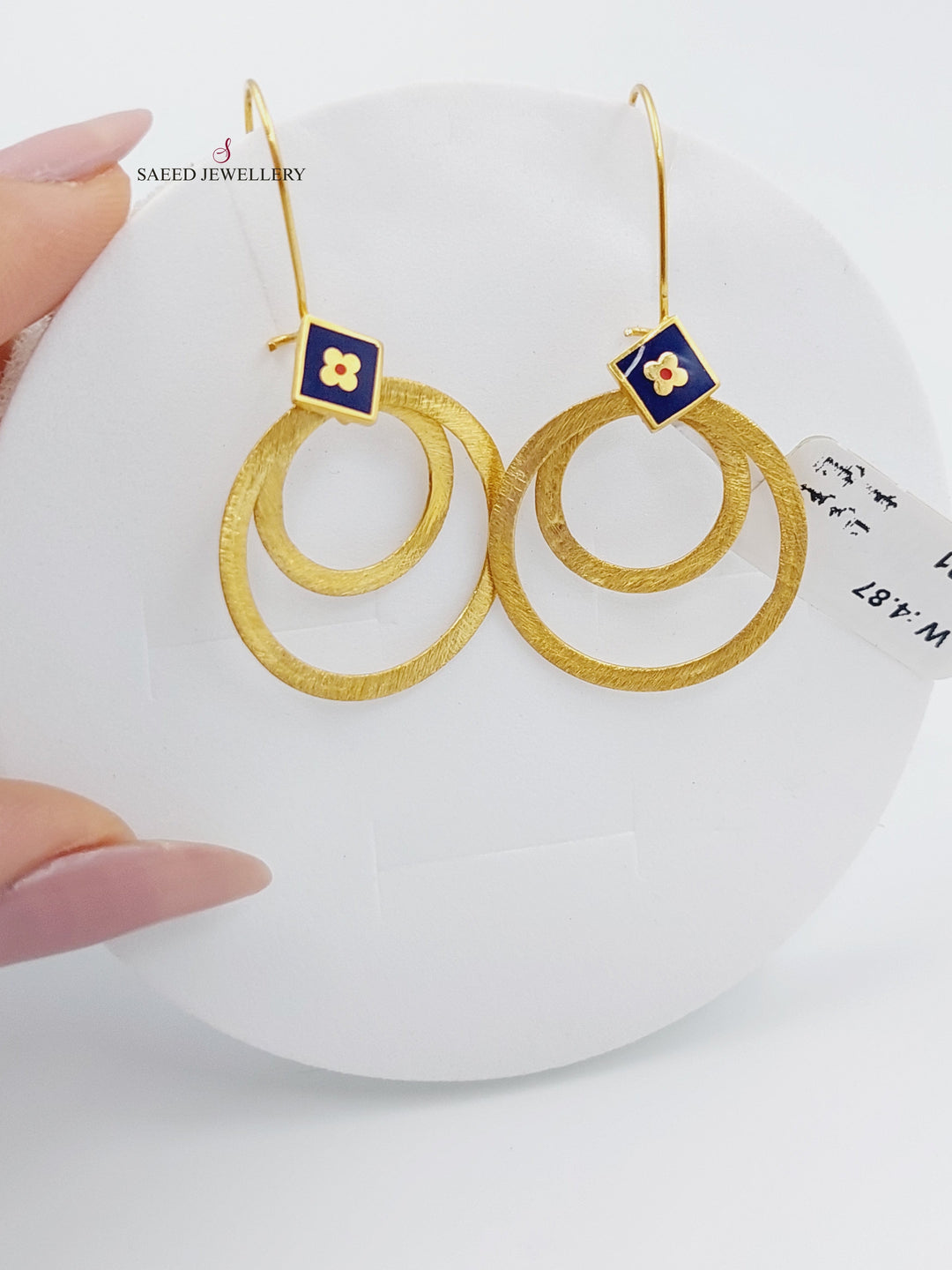 21K Gold Fancy Earrings by Saeed Jewelry - Image 1