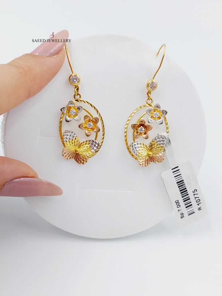 21K Gold Fancy Earrings by Saeed Jewelry - Image 1