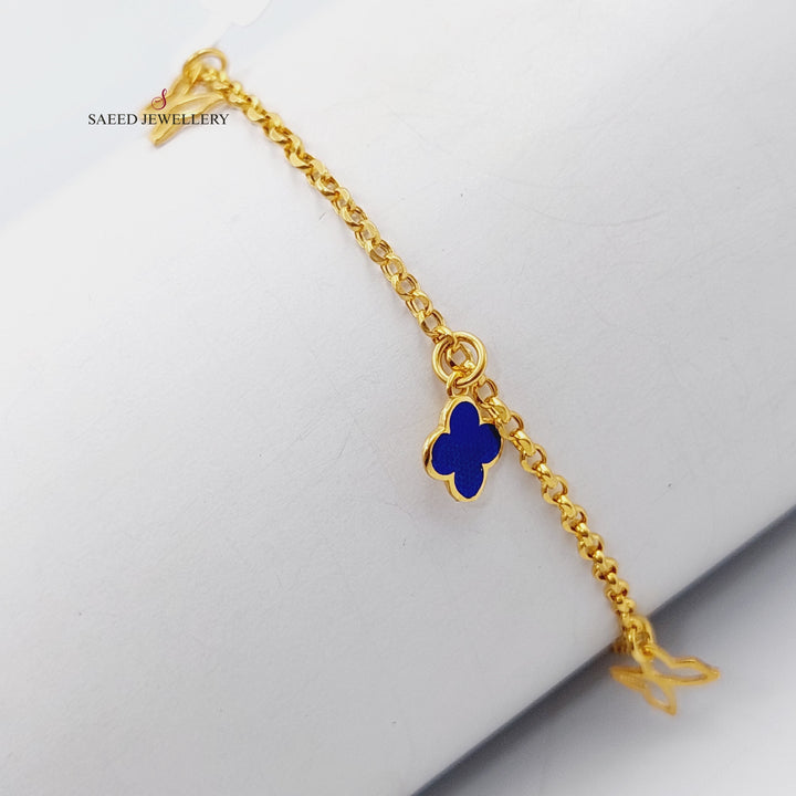 21K Gold Fancy Enamel Bracelet by Saeed Jewelry - Image 3