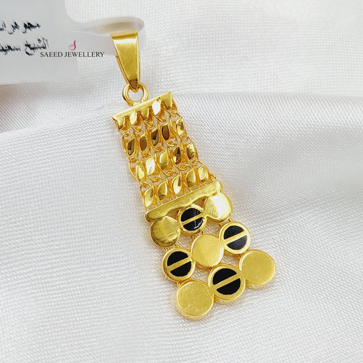 21K Gold Fancy Enamel Pendant by Saeed Jewelry - Image 4