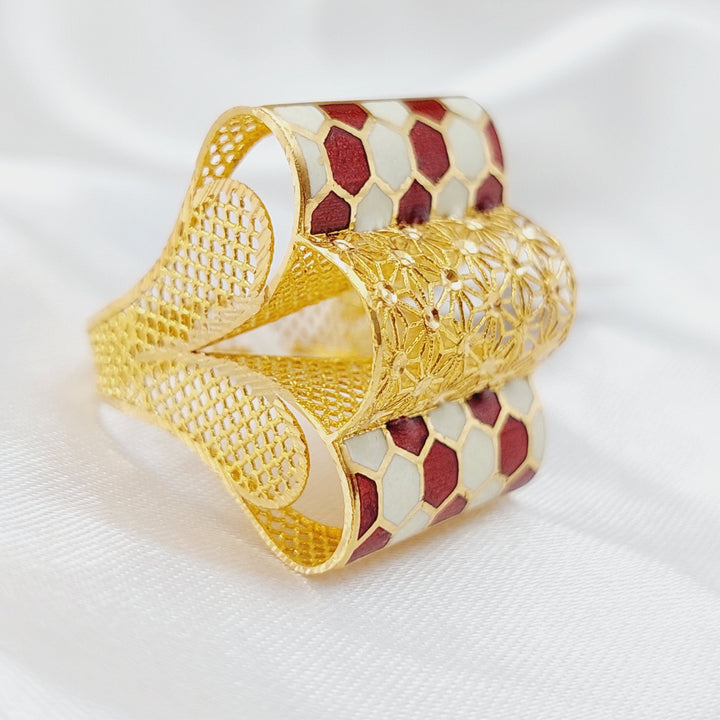 21K Gold Fancy Enamel Ring by Saeed Jewelry - Image 5