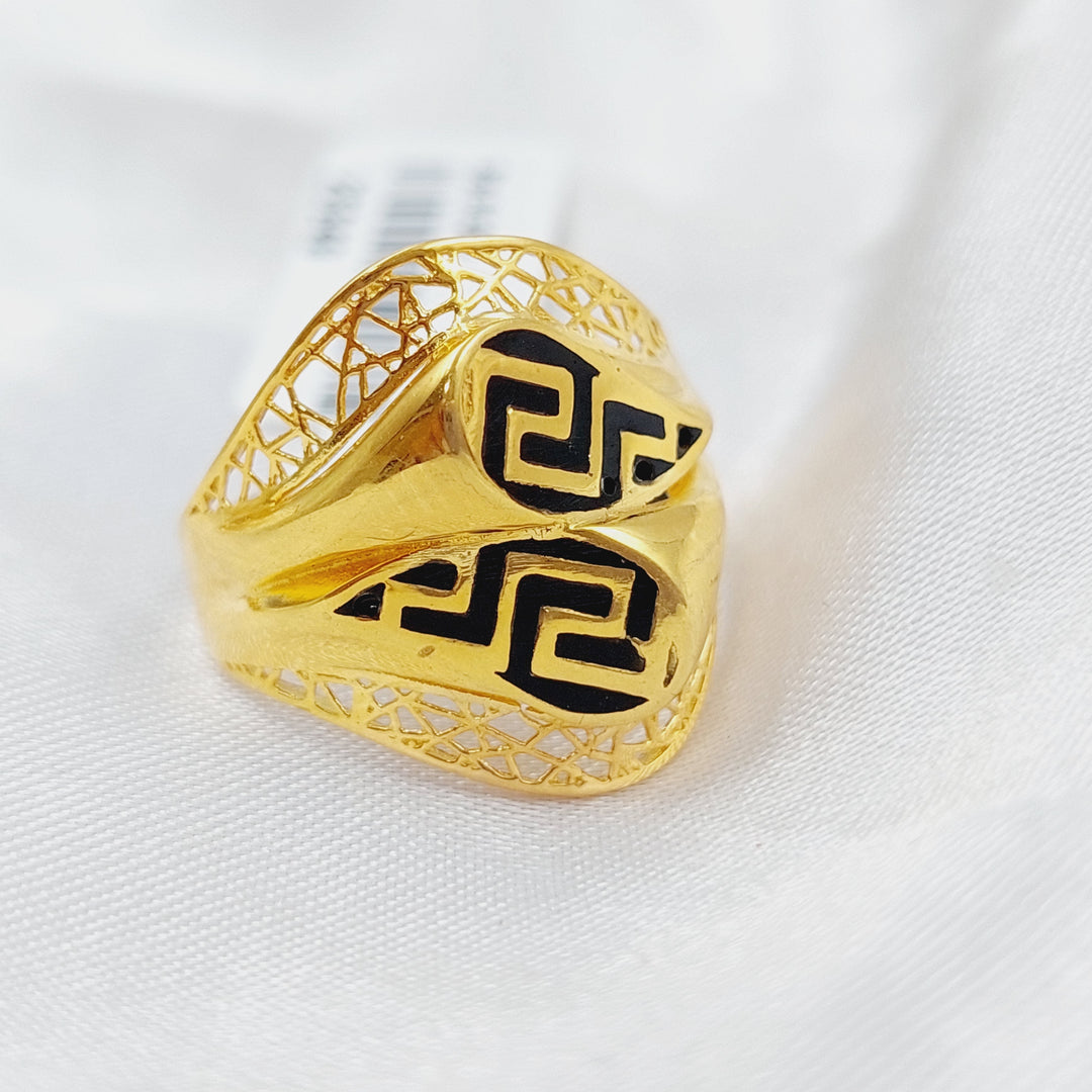 21K Gold Fancy Enamel Ring by Saeed Jewelry - Image 1