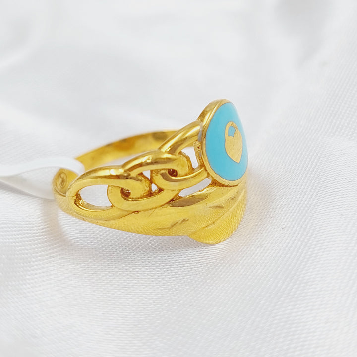 21K Gold Fancy Enamel Ring by Saeed Jewelry - Image 1