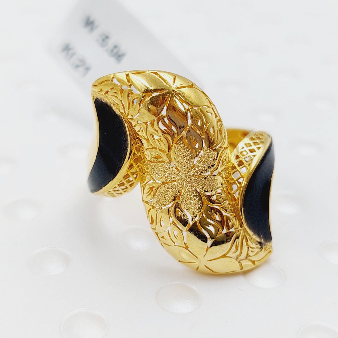 21K Gold Fancy Enamel Ring by Saeed Jewelry - Image 1