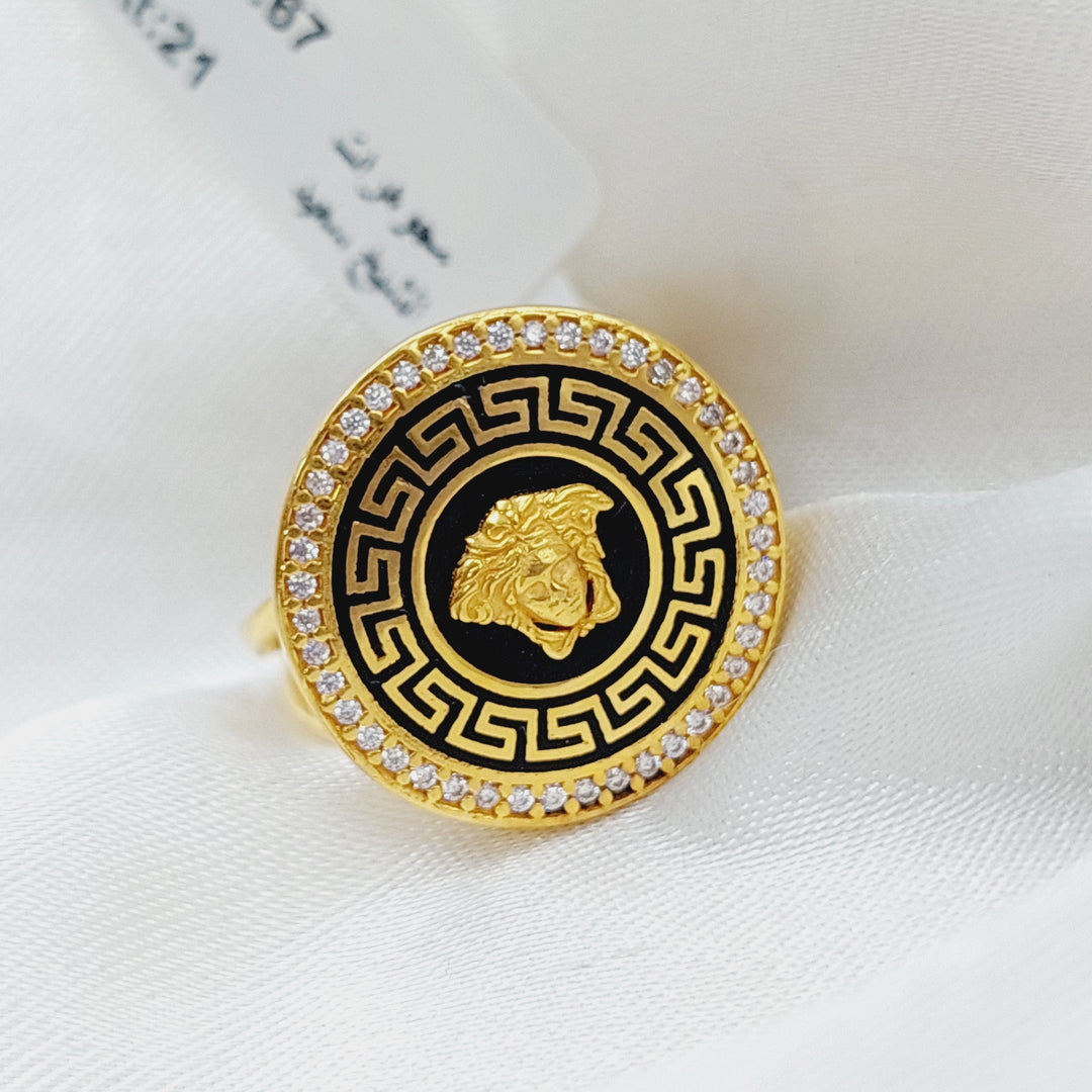 21K Gold Fancy Enamel Ring by Saeed Jewelry - Image 3