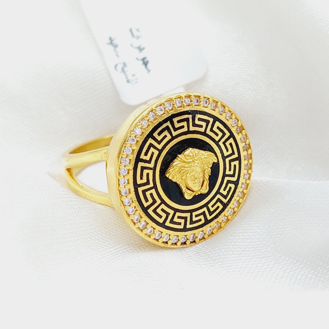 21K Gold Fancy Enamel Ring by Saeed Jewelry - Image 6