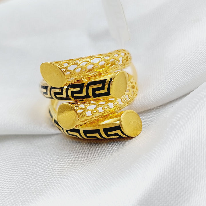 21K Gold Fancy Enamel Ring by Saeed Jewelry - Image 1