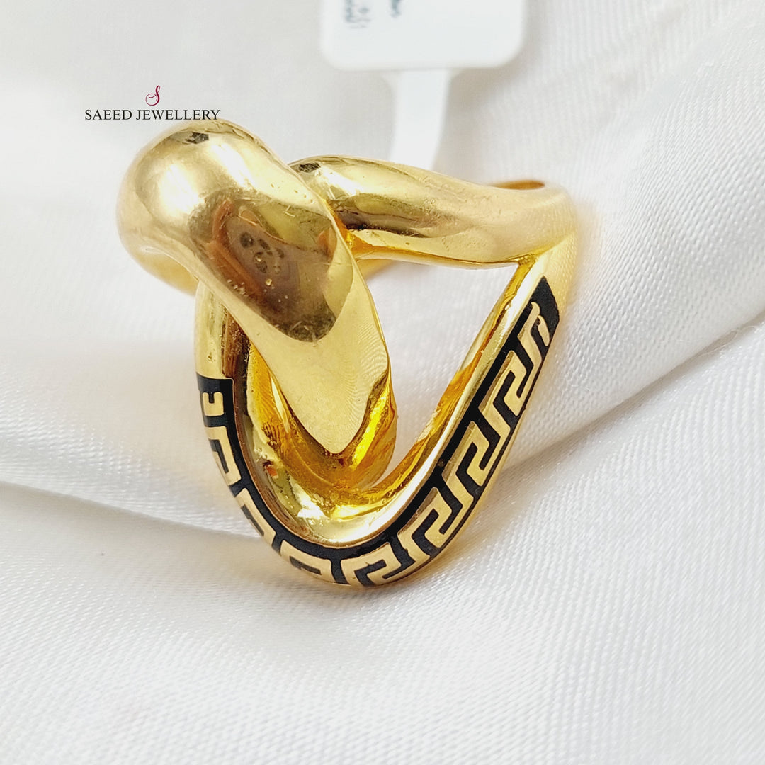 21K Gold Fancy Enamel Ring by Saeed Jewelry - Image 3