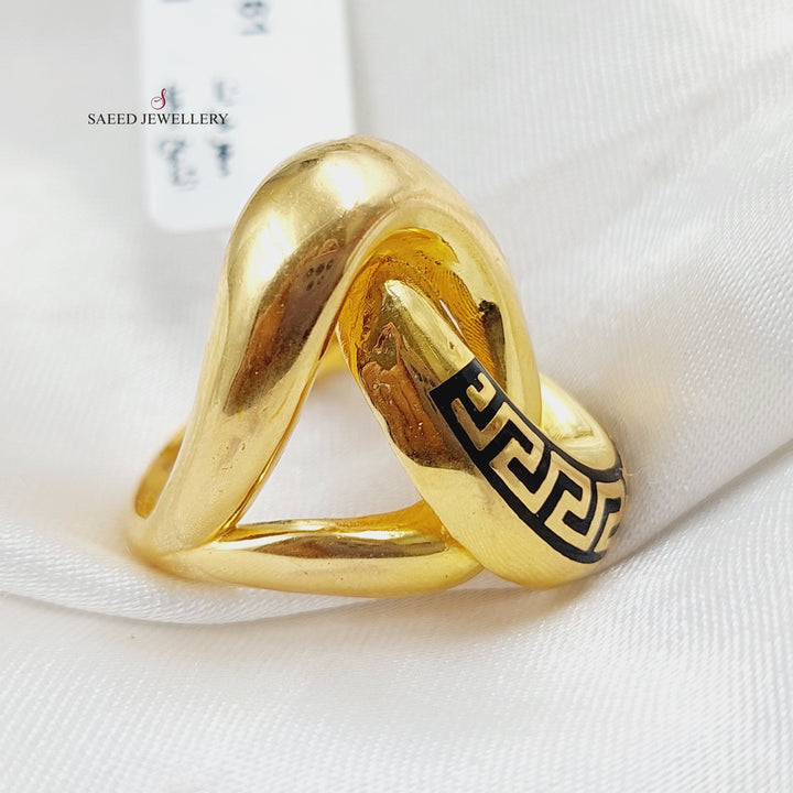 21K Gold Fancy Enamel Ring by Saeed Jewelry - Image 4