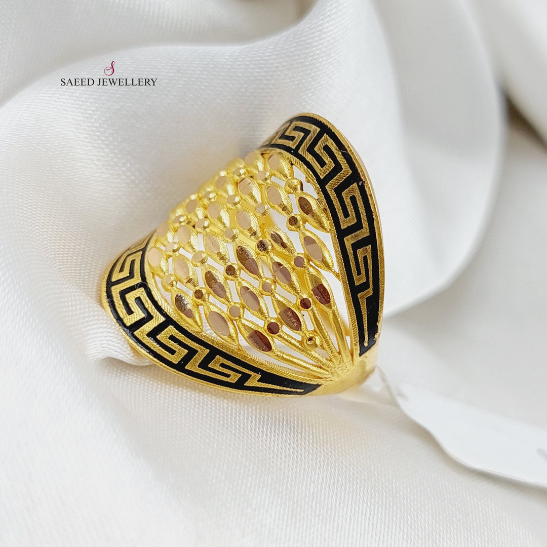 21K Gold Fancy Enamel Ring by Saeed Jewelry - Image 4