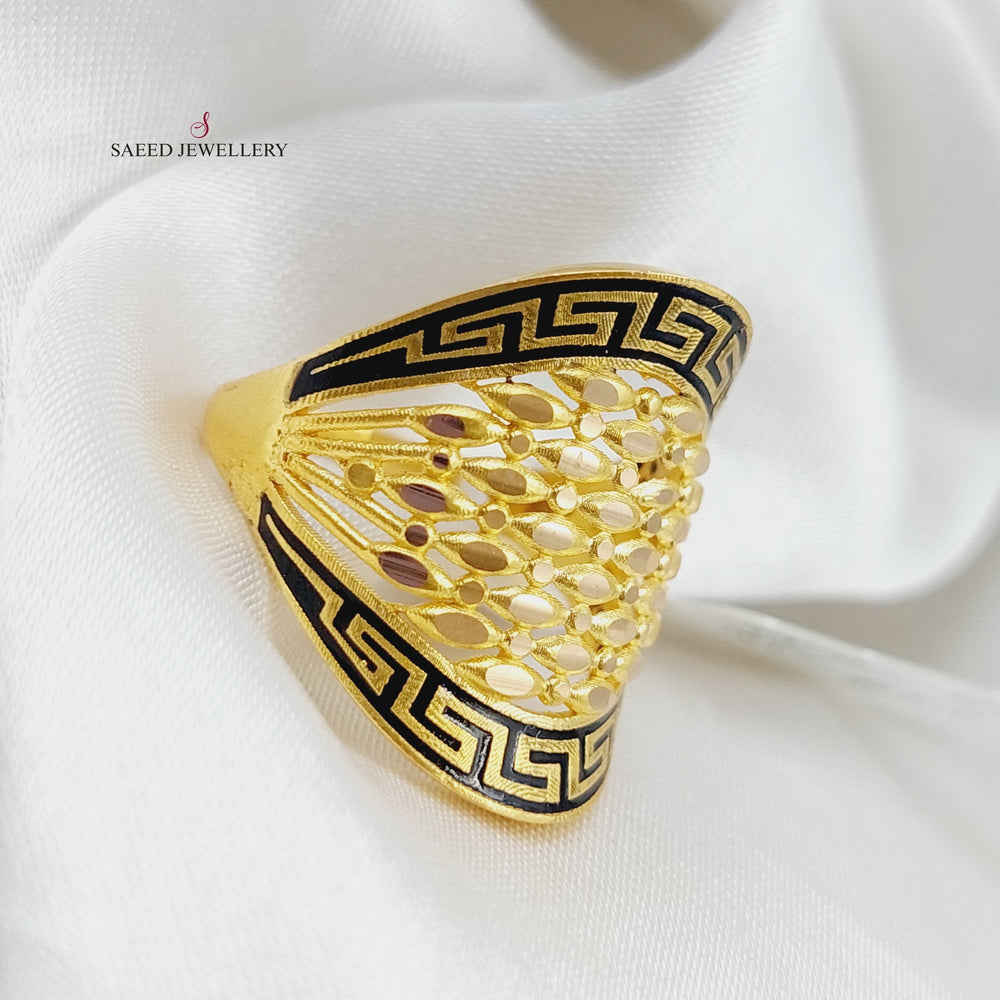 21K Gold Fancy Enamel Ring by Saeed Jewelry - Image 2