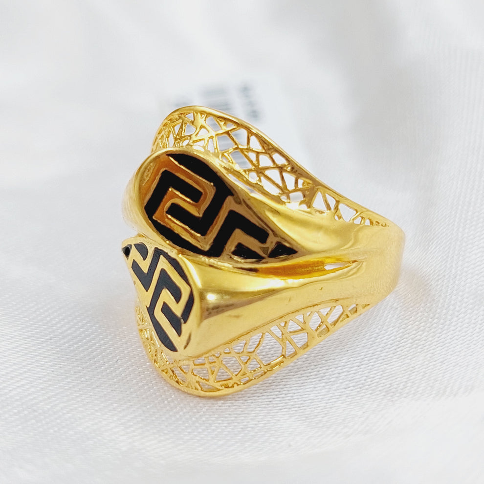 21K Gold Fancy Enamel Ring by Saeed Jewelry - Image 8