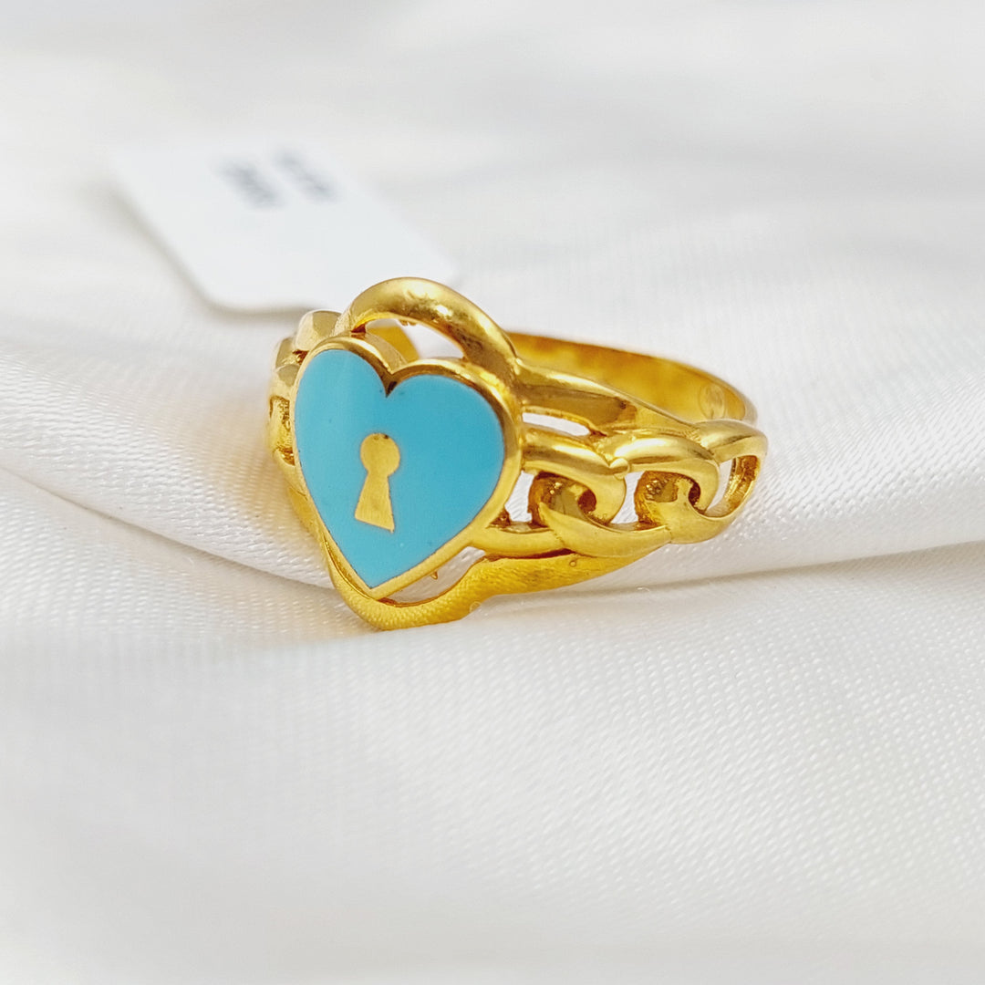 21K Gold Fancy Enamel Ring by Saeed Jewelry - Image 1