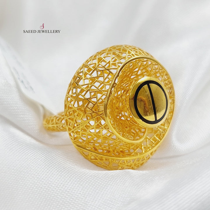 21K Gold Fancy Enamel Ring by Saeed Jewelry - Image 4