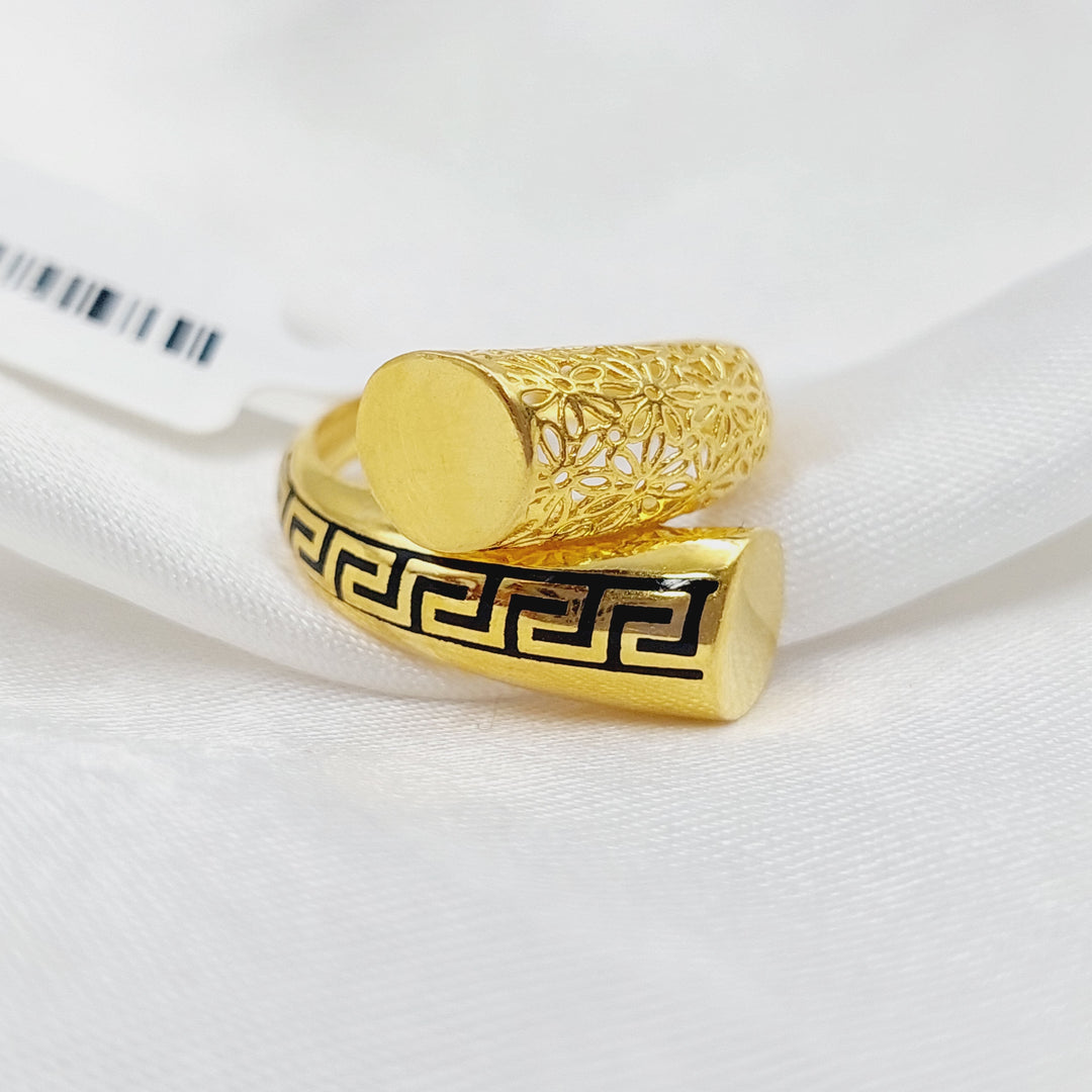 21K Gold Fancy Enamel Ring by Saeed Jewelry - Image 3