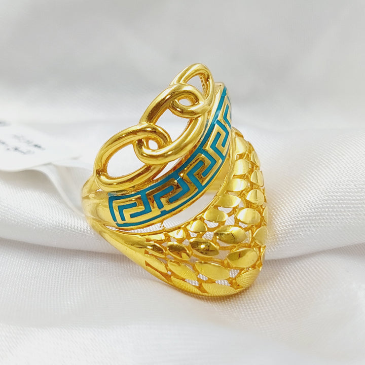 21K Gold Fancy Enamel Ring by Saeed Jewelry - Image 3