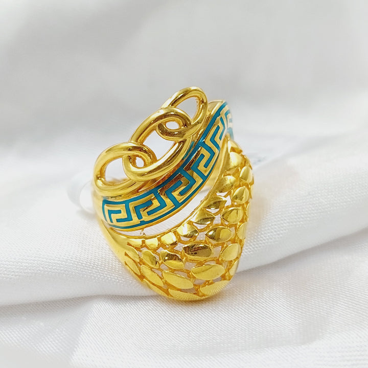 21K Gold Fancy Enamel Ring by Saeed Jewelry - Image 4