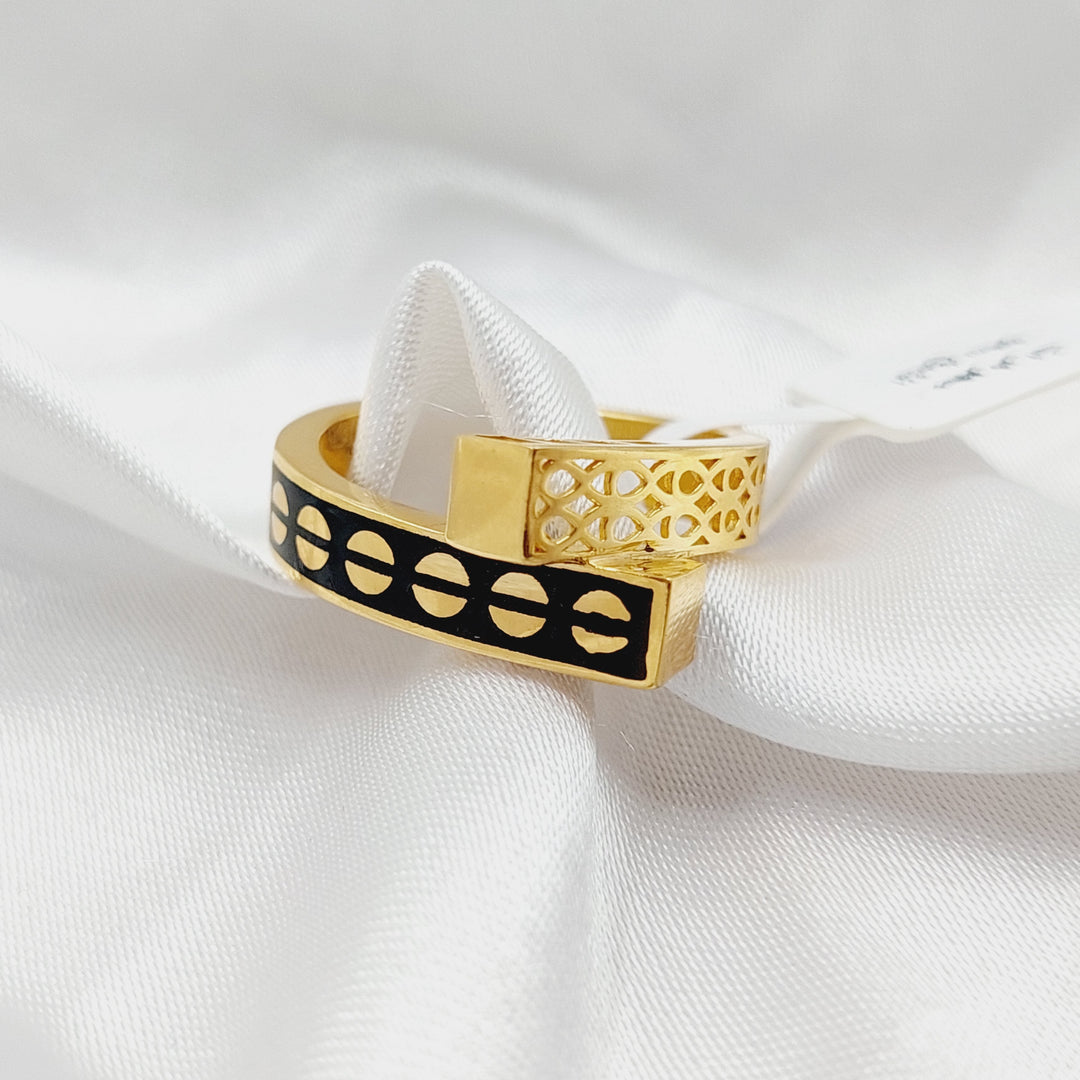 21K Gold Fancy Enamel Ring by Saeed Jewelry - Image 1