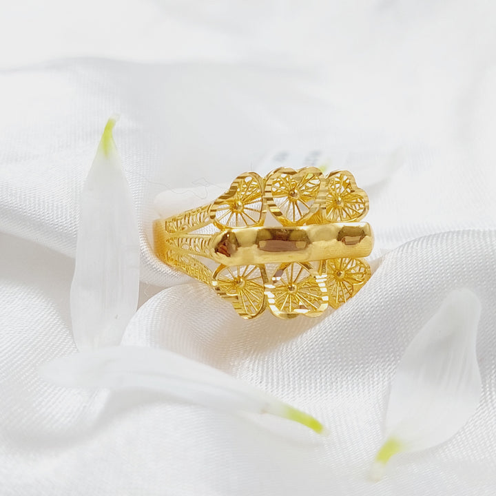 21K Gold Fancy Heart Ring by Saeed Jewelry - Image 4