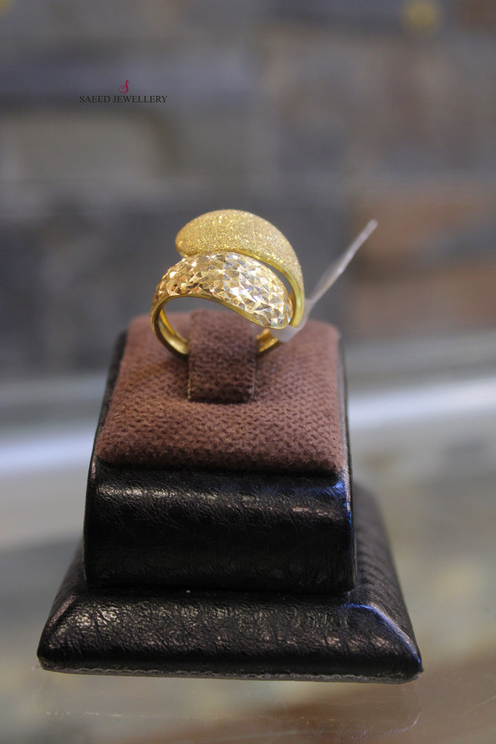 21K Gold Fancy Laser Ring by Saeed Jewelry - Image 4