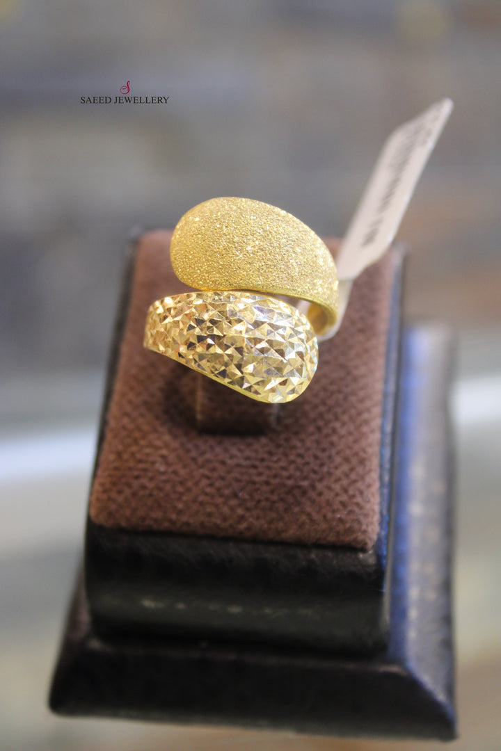 21K Gold Fancy Laser Ring by Saeed Jewelry - Image 1