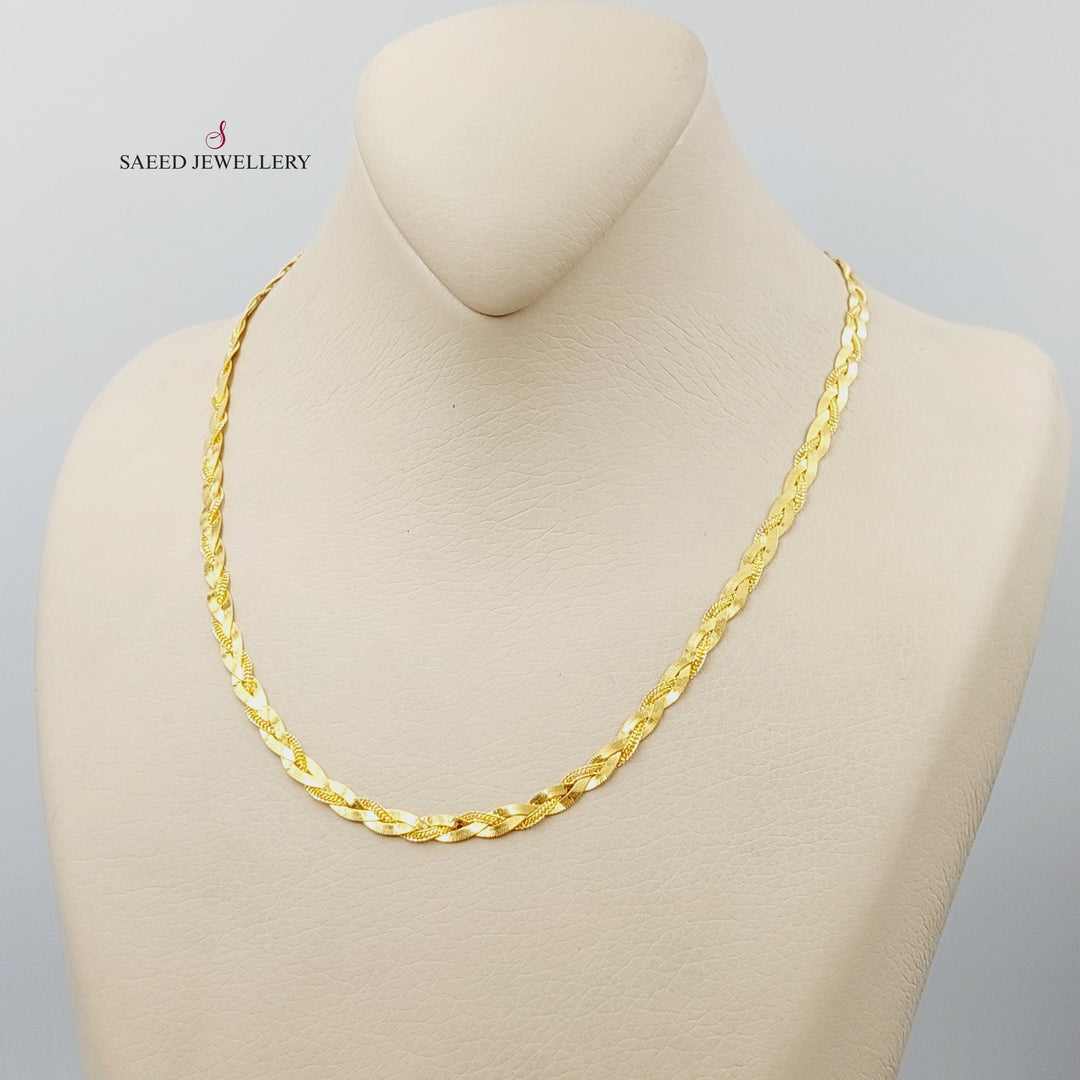 21K Gold Fancy Necklace by Saeed Jewelry - Image 4