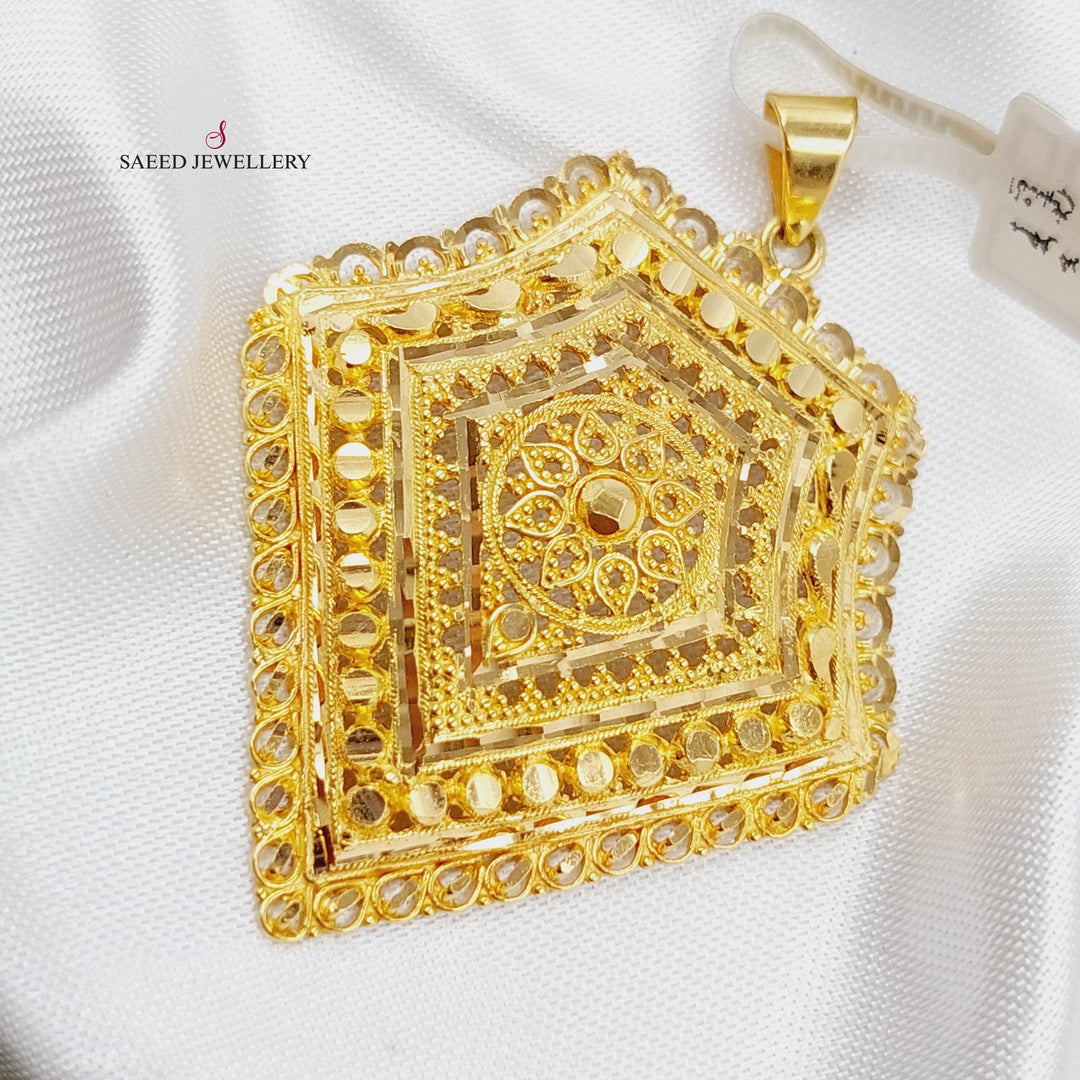 21K Gold Fancy Pendant by Saeed Jewelry - Image 1