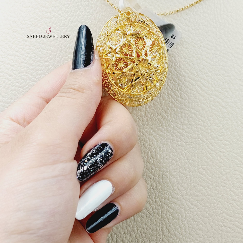 21K Gold Fancy Pendant by Saeed Jewelry - Image 2