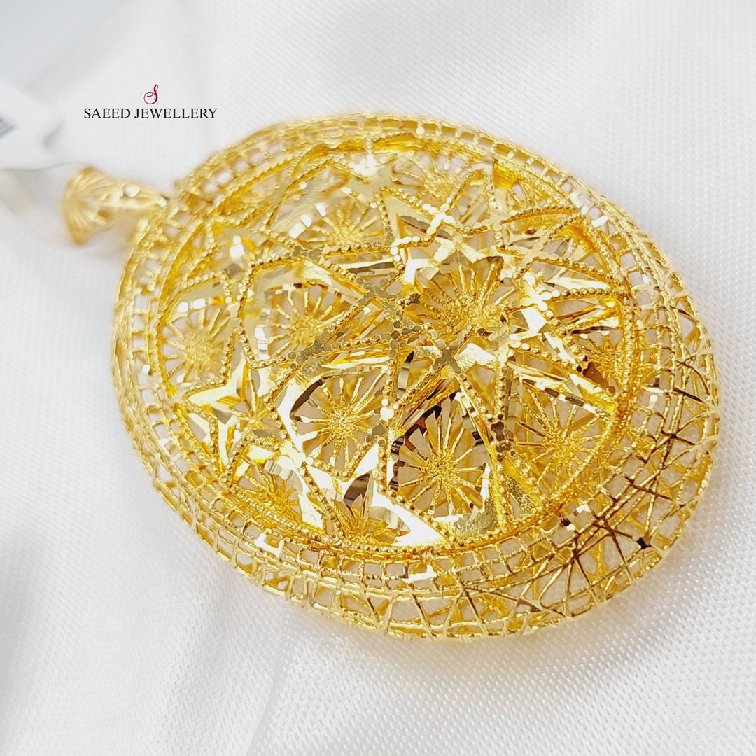 21K Gold Fancy Pendant by Saeed Jewelry - Image 3