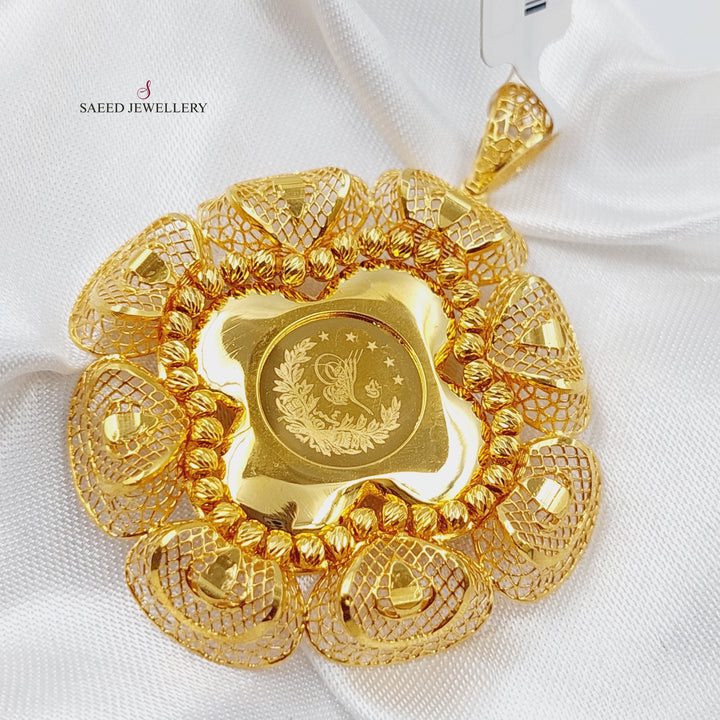 21K Gold Fancy Pendant by Saeed Jewelry - Image 1