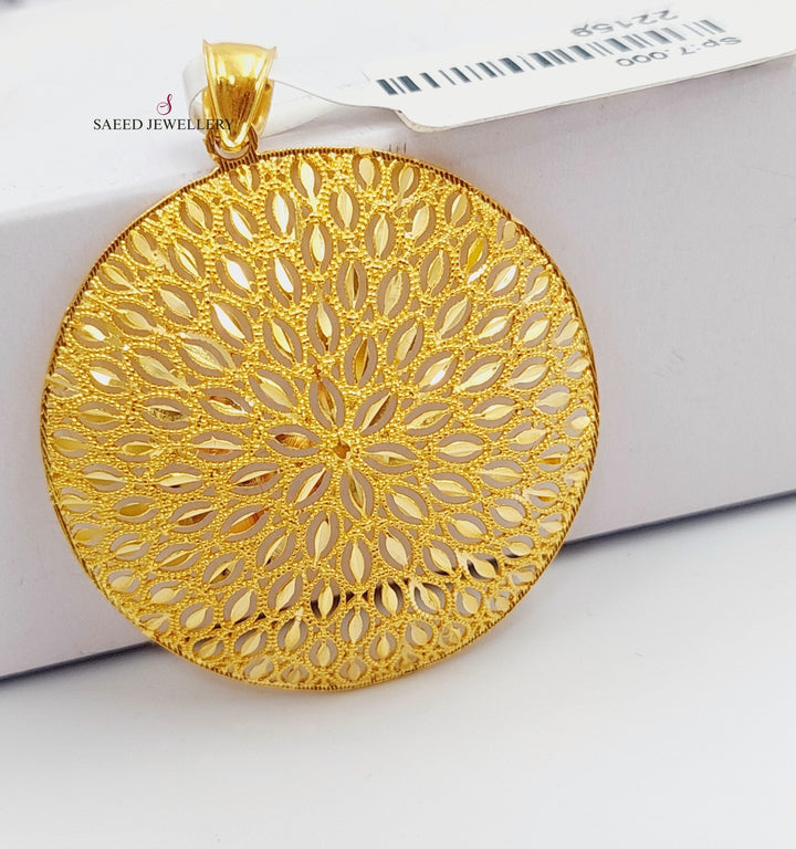 21K Gold Fancy Pendant by Saeed Jewelry - Image 3