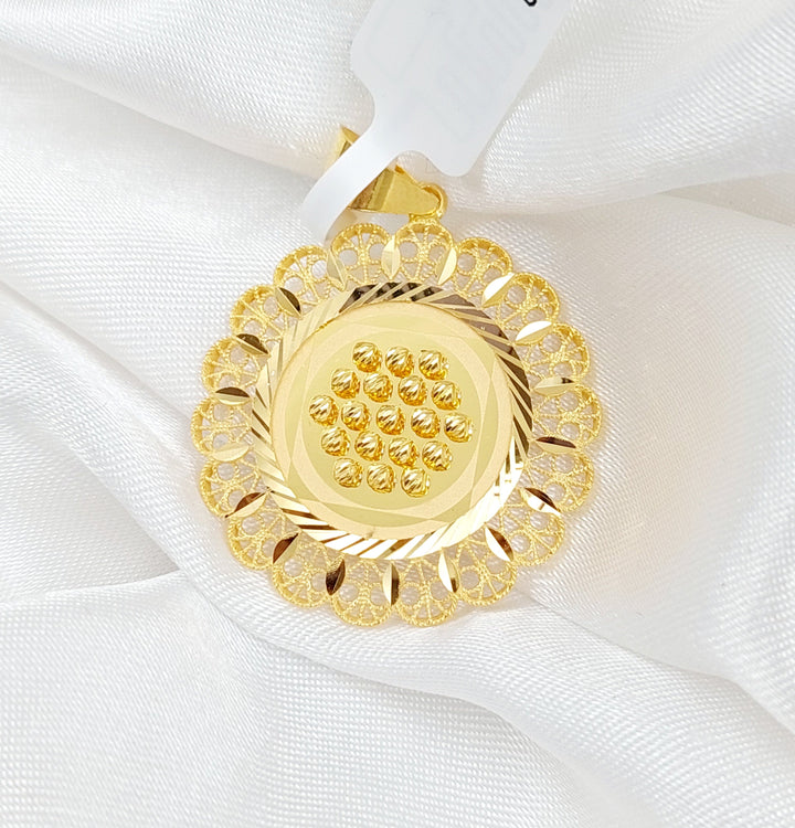 21K Gold Fancy Pendant by Saeed Jewelry - Image 3