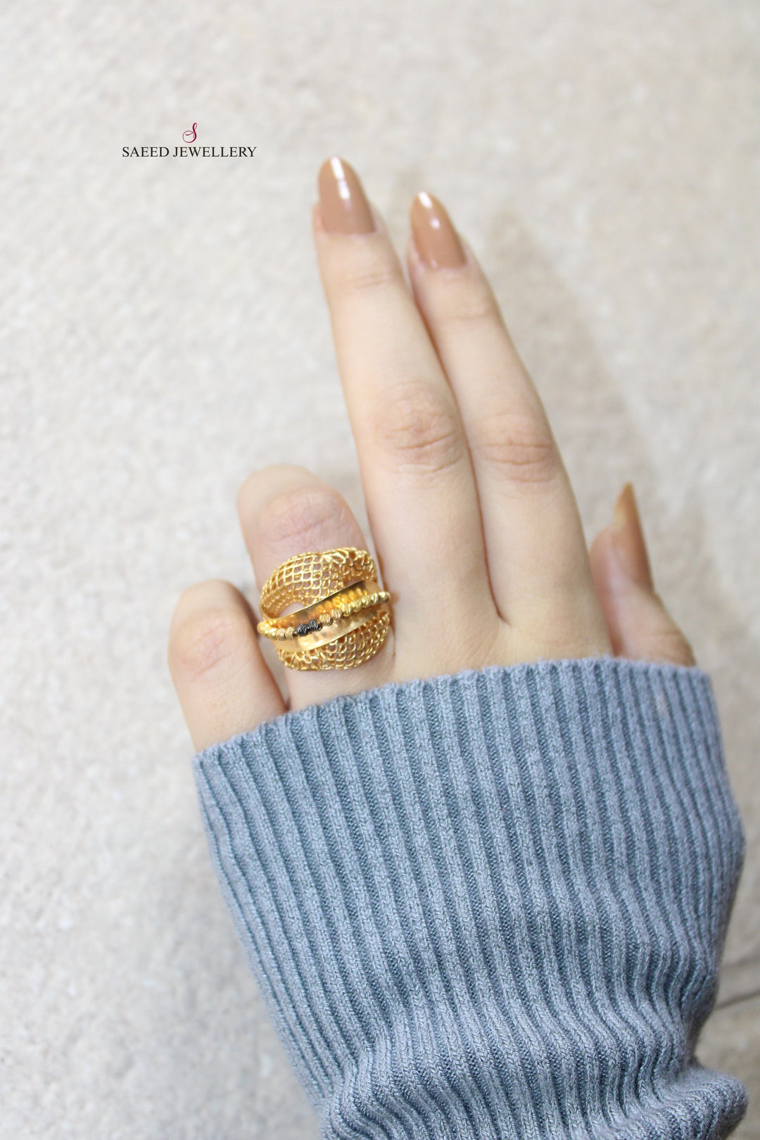 21K Gold Fancy Ring by Saeed Jewelry - Image 4